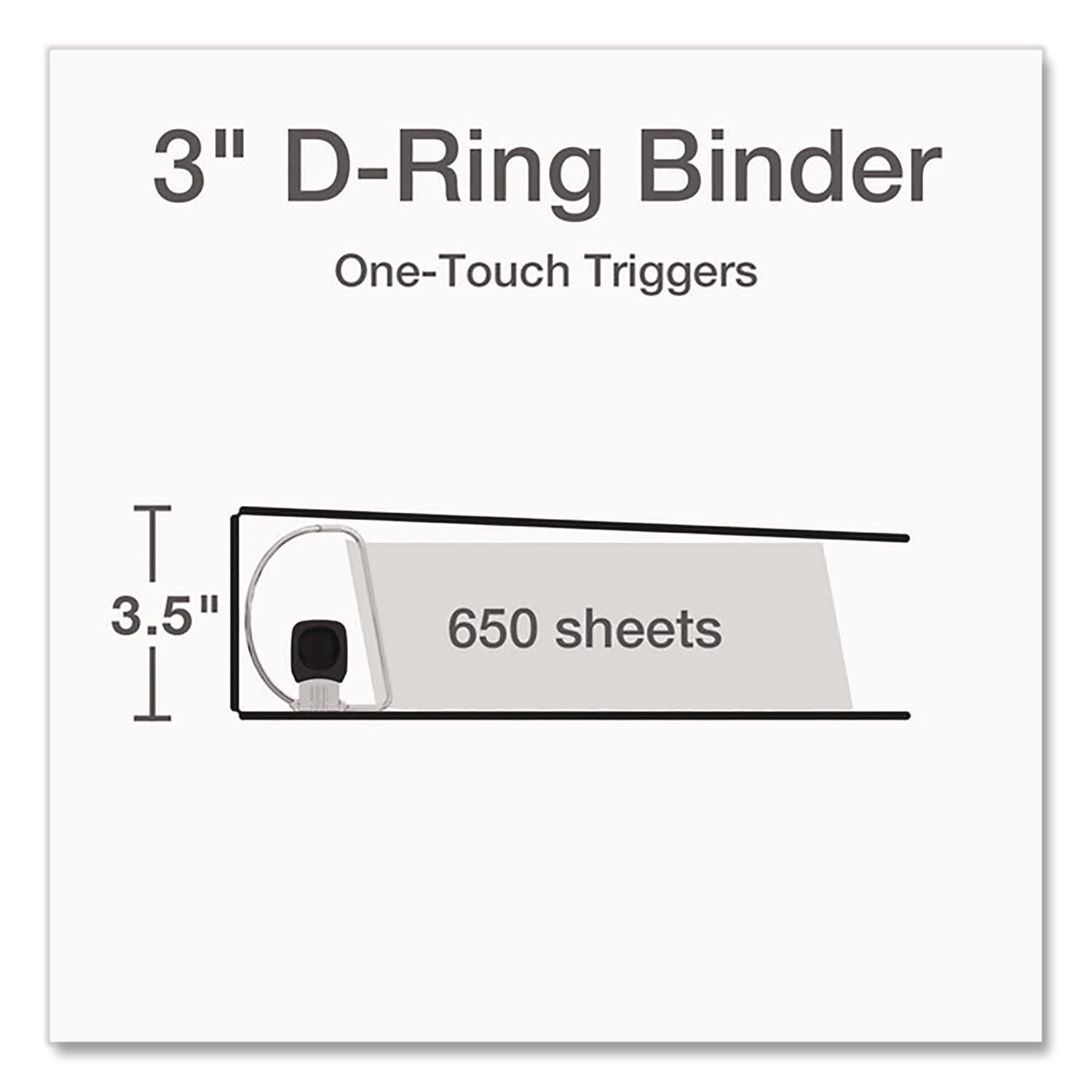 Premier Easy Open ClearVue Locking Slant-D Ring Binder, 3 Rings, 3" Capacity, 11 x 8.5, White