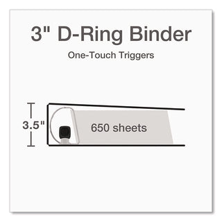 Premier Easy Open ClearVue Locking Slant-D Ring Binder, 3 Rings, 3" Capacity, 11 x 8.5, Black