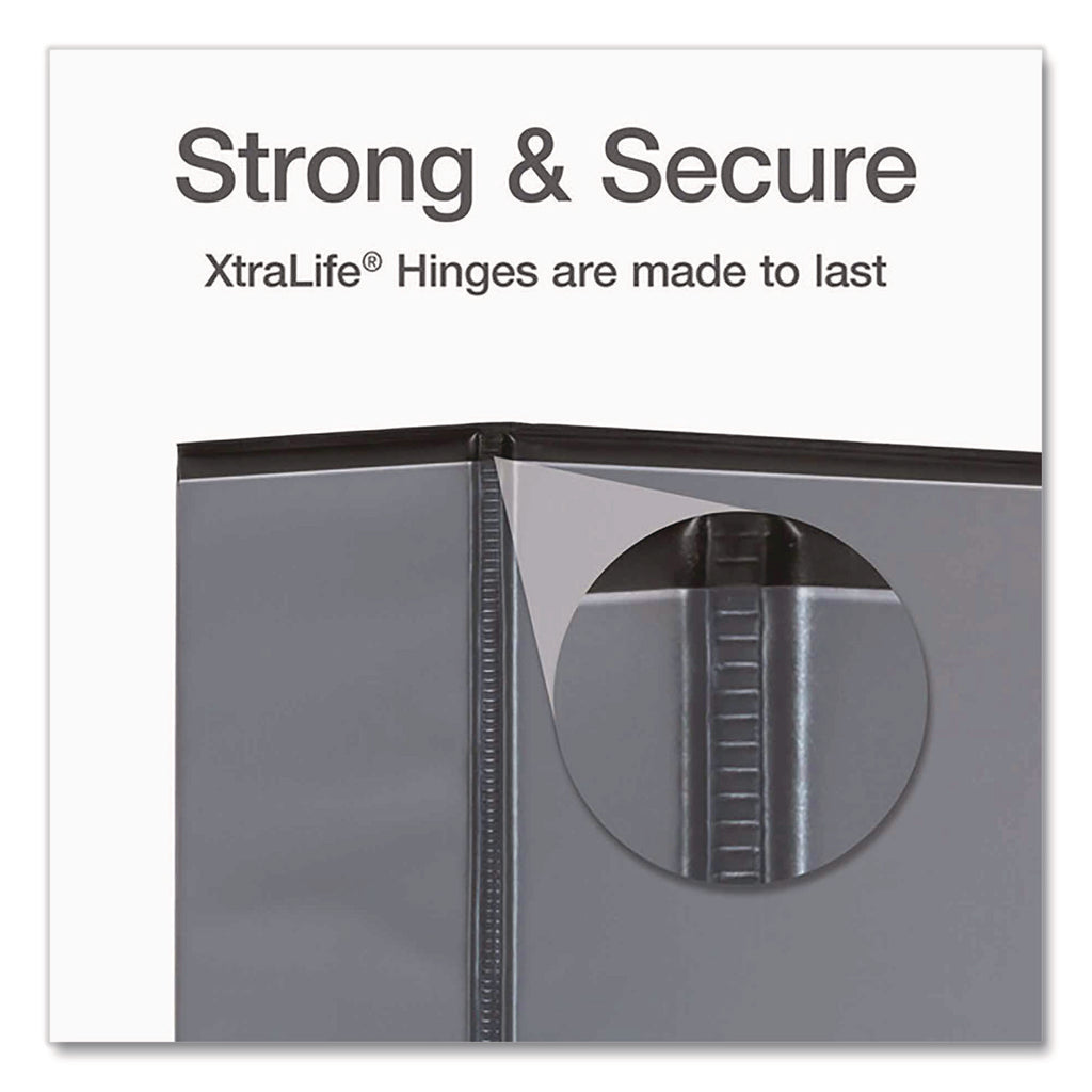 Premier Easy Open ClearVue Locking Slant-D Ring Binder, 3 Rings, 3" Capacity, 11 x 8.5, Black