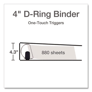 Premier Easy Open ClearVue Locking Slant-D Ring Binder, 3 Rings, 4" Capacity, 11 x 8.5, White