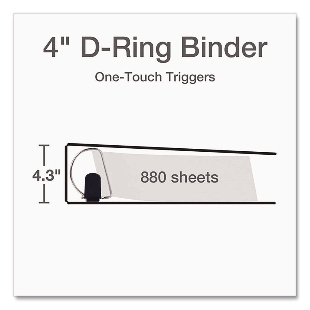 Premier Easy Open ClearVue Locking Slant-D Ring Binder, 3 Rings, 4" Capacity, 11 x 8.5, Black