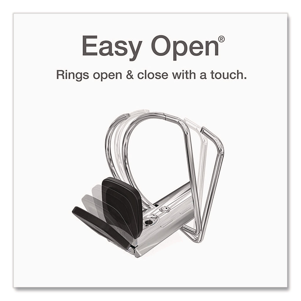 Premier Easy Open ClearVue Locking Slant-D Ring Binder, 3 Rings, 4" Capacity, 11 x 8.5, Black