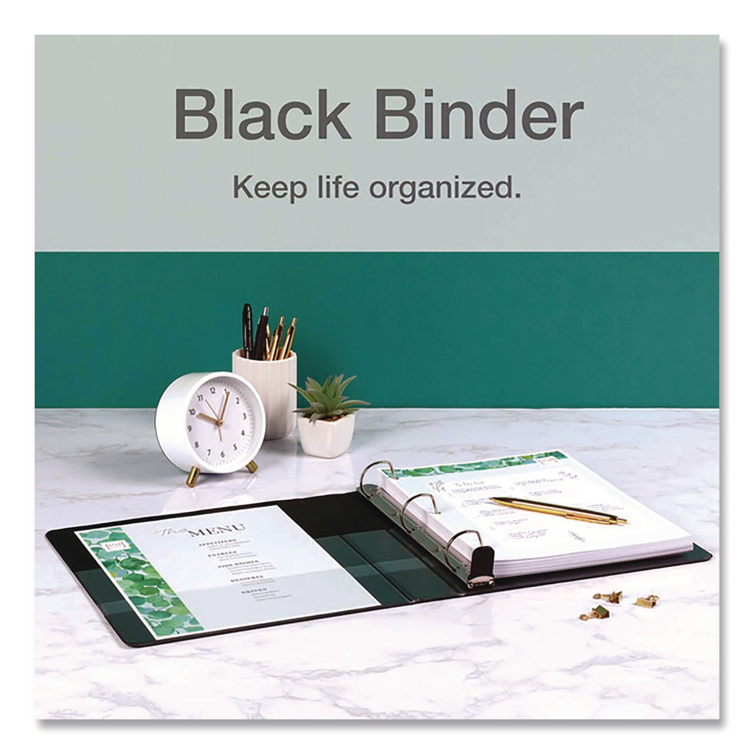 Premier Easy Open ClearVue Locking Slant-D Ring Binder, 3 Rings, 4" Capacity, 11 x 8.5, Black
