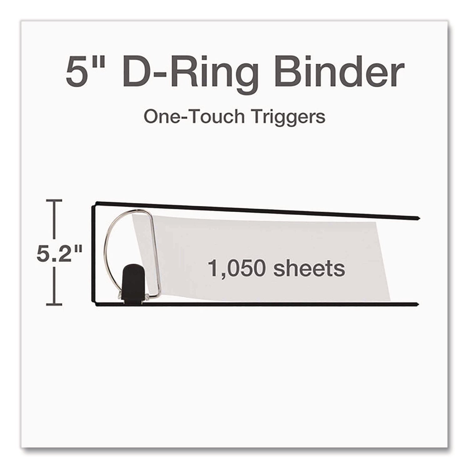 Premier Easy Open ClearVue Locking Slant-D Ring Binder, 3 Rings, 5" Capacity, 11 x 8.5, White