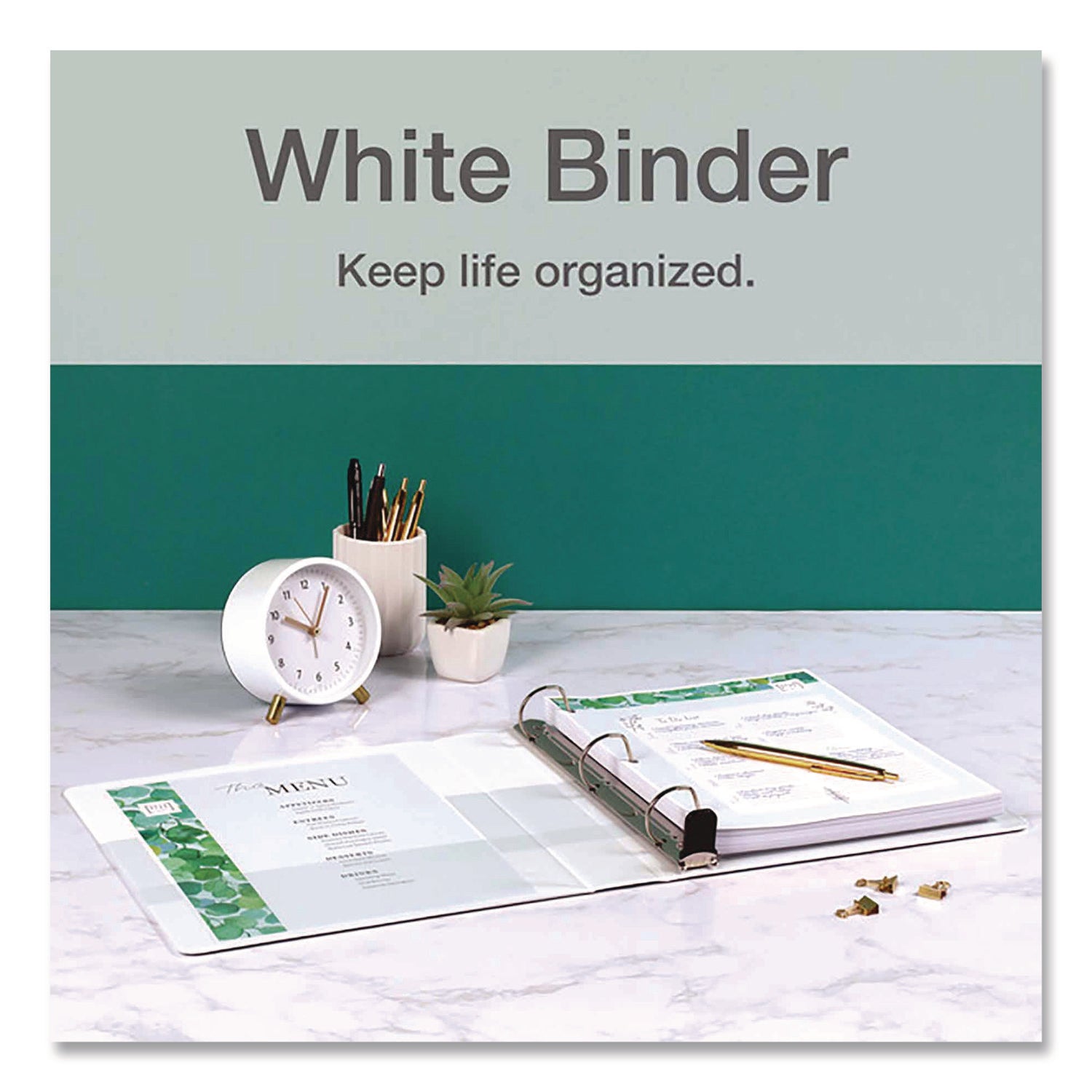 Premier Easy Open ClearVue Locking Slant-D Ring Binder, 3 Rings, 5" Capacity, 11 x 8.5, White
