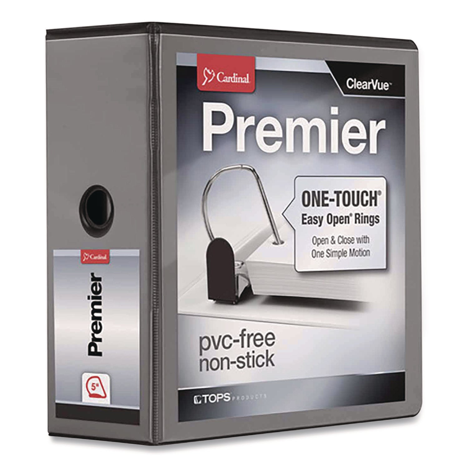 Premier Easy Open ClearVue Locking Slant-D Ring Binder, 3 Rings, 5" Capacity, 11 x 8.5, Black