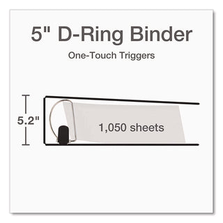 Premier Easy Open ClearVue Locking Slant-D Ring Binder, 3 Rings, 5" Capacity, 11 x 8.5, Black