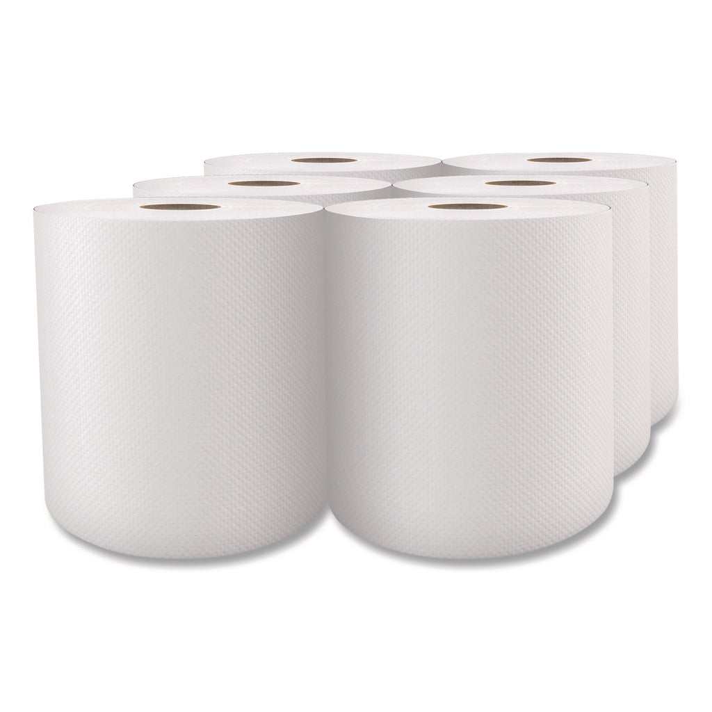 Select Roll Paper Towels, 1-Ply, 7.9" x 800 ft, White, 6 Rolls/Carton