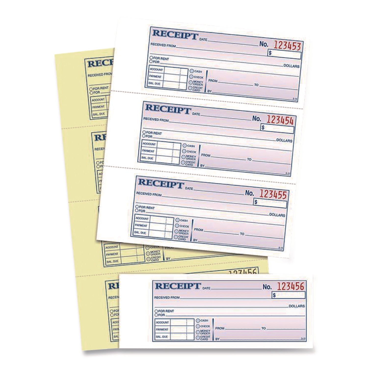 Adams Money/Rent Receipt Book - 200 Sheet(s) - Tape Bound - 2 PartCarbonless Copy - 7.62" x 11" Sheet Size - White - 1 Each