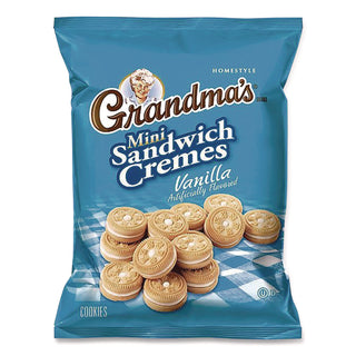 Quaker Oats Grandma's Vanilla Mini Cookie Cremes - Vanilla - 2.12 oz - 60 / Carton