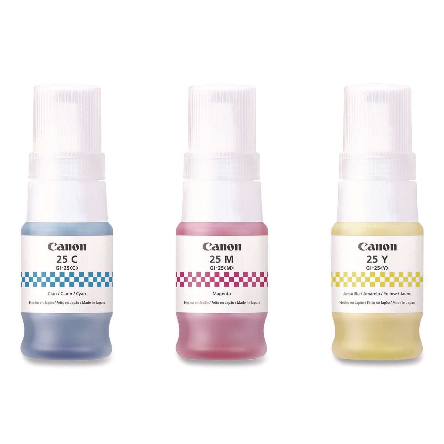 Canon GI-25 Ink Bottles - Inkjet - Cyan, Magenta, Yellow - 3000 Pages - 37 mL - 3 / Pack