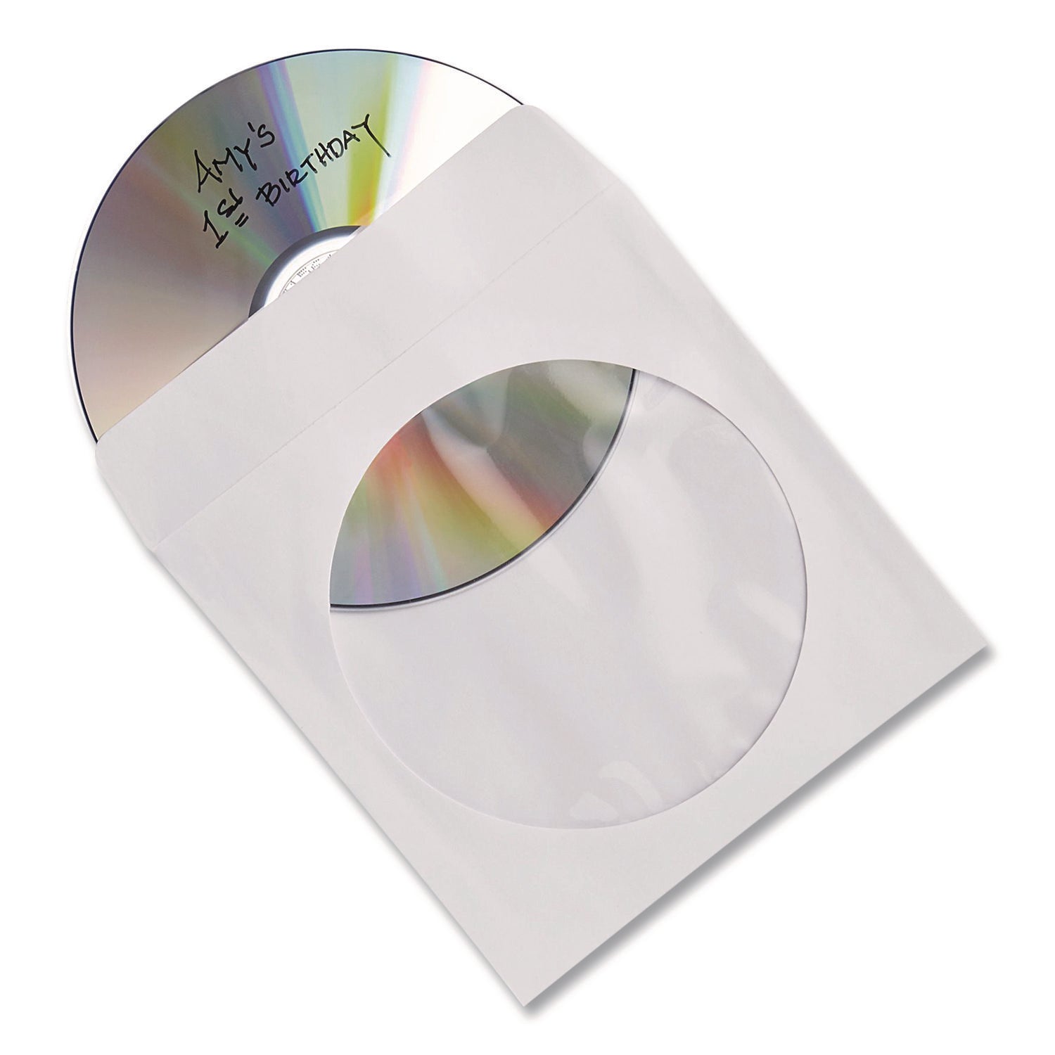Verbatim CD/DVD Paper Sleeves with Clear Window - 50pk Box - Sleeve - Paper