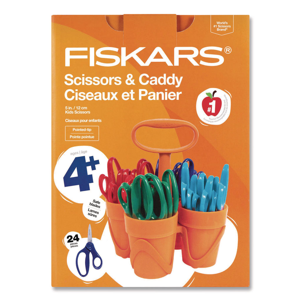 Fiskars 5" Pointed-tip Kids Scissors - Safety Edge Blade - Pointed Tip - Assorted - 24 / Each