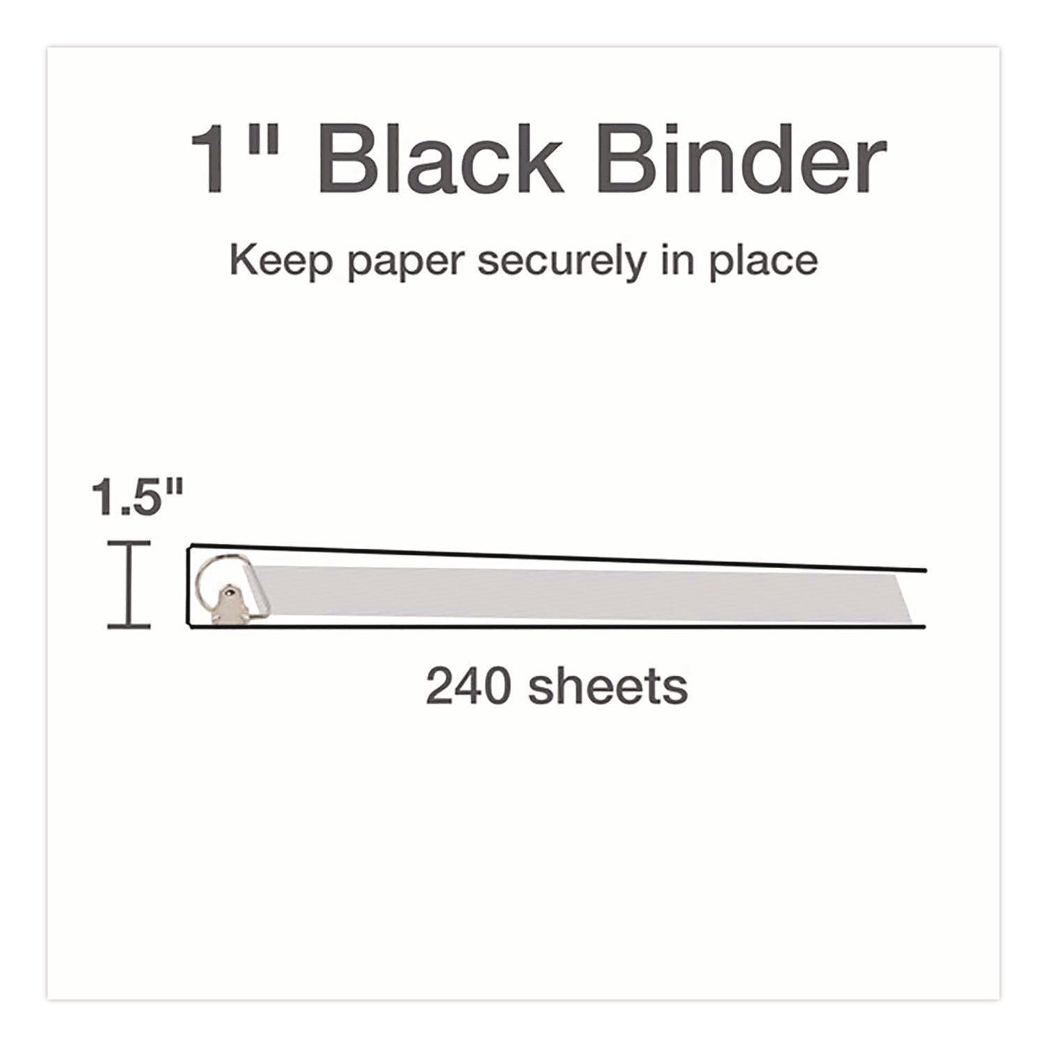 XtraLife ClearVue Non-Stick Locking Slant-D Ring Binder, 3 Rings, 1" Capacity, 11 x 8.5, Black