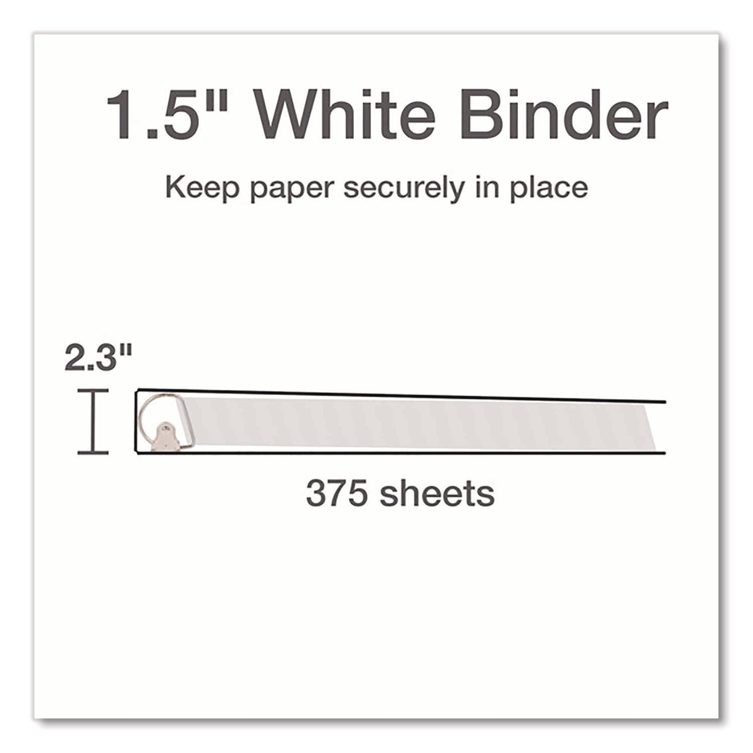 XtraLife ClearVue Non-Stick Locking Slant-D Ring Binder, 3 Rings, 1.5" Capacity, 11 x 8.5, White