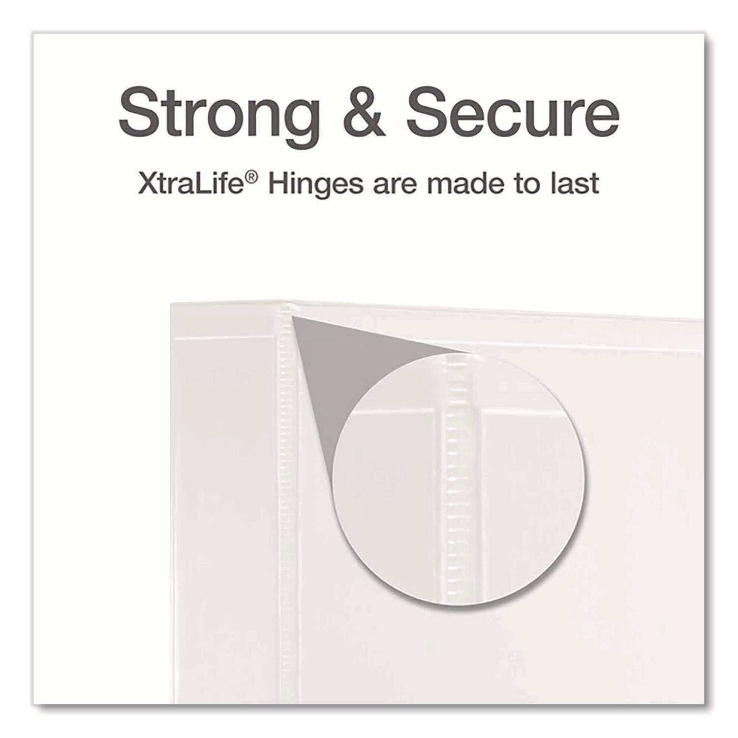 XtraLife ClearVue Non-Stick Locking Slant-D Ring Binder, 3 Rings, 1.5" Capacity, 11 x 8.5, White