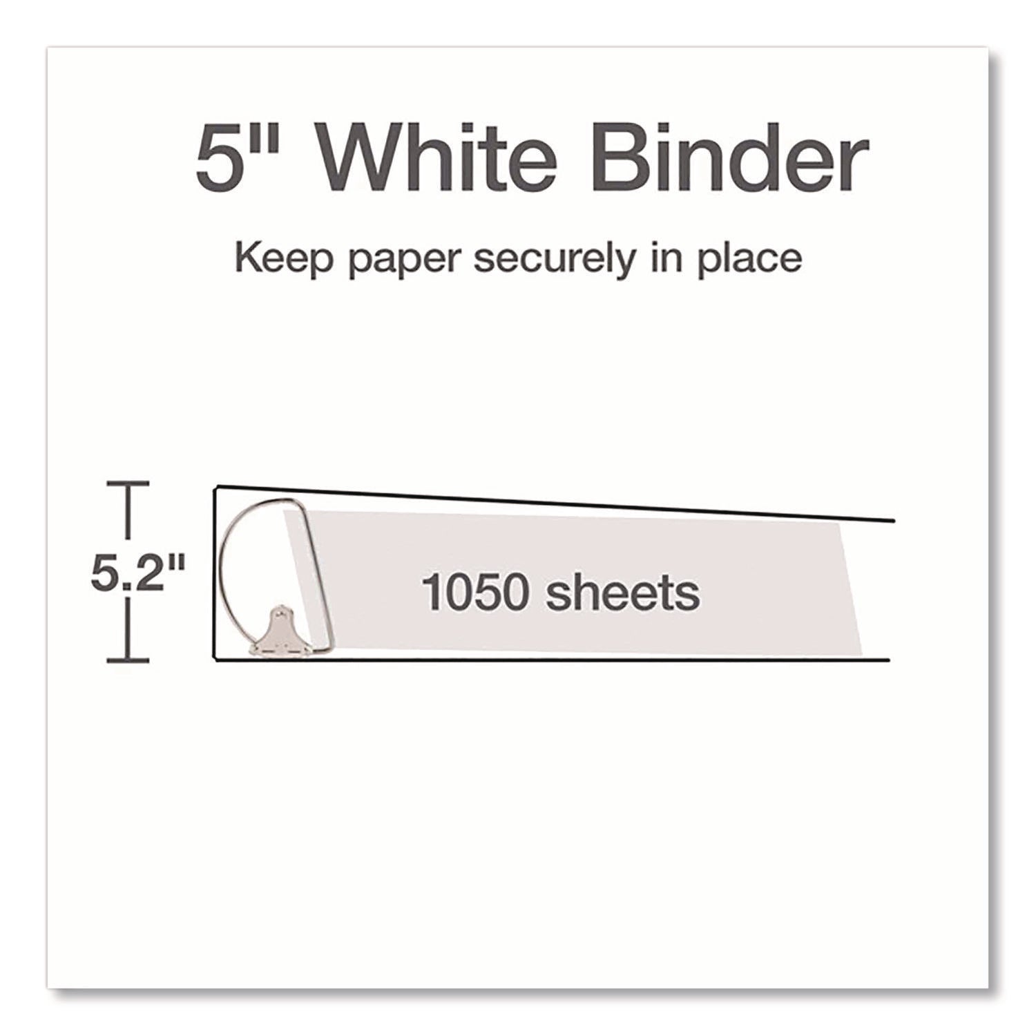 XtraLife ClearVue Non-Stick Locking Slant-D Ring Binder, 3 Rings, 5" Capacity, 11 x 8.5, White