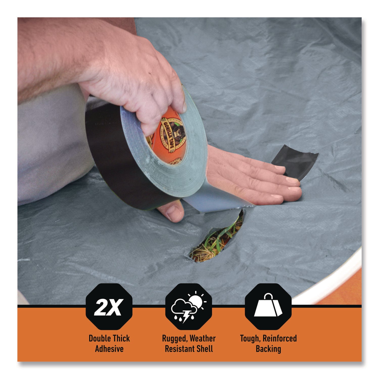 Gorilla Tape, 3" Core, 1.88" x 30 yds, Black