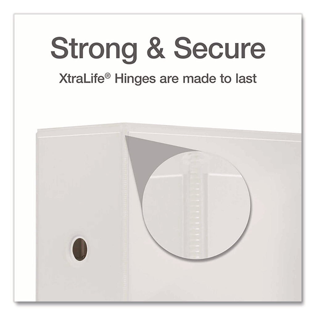 Cardinal Xtralife ClearVue Locking Slant-D Binders - 6" Binder Capacity - Letter - 8 1/2" x 11" Sheet Size - 1300 Sheet Capacity - 5 1/2" Spine Width - 3 x D-Ring Fastener(s) - 2 Inside Front & Back Pocket(s) - Polyolefin - White - 2.25 lb - Recycled