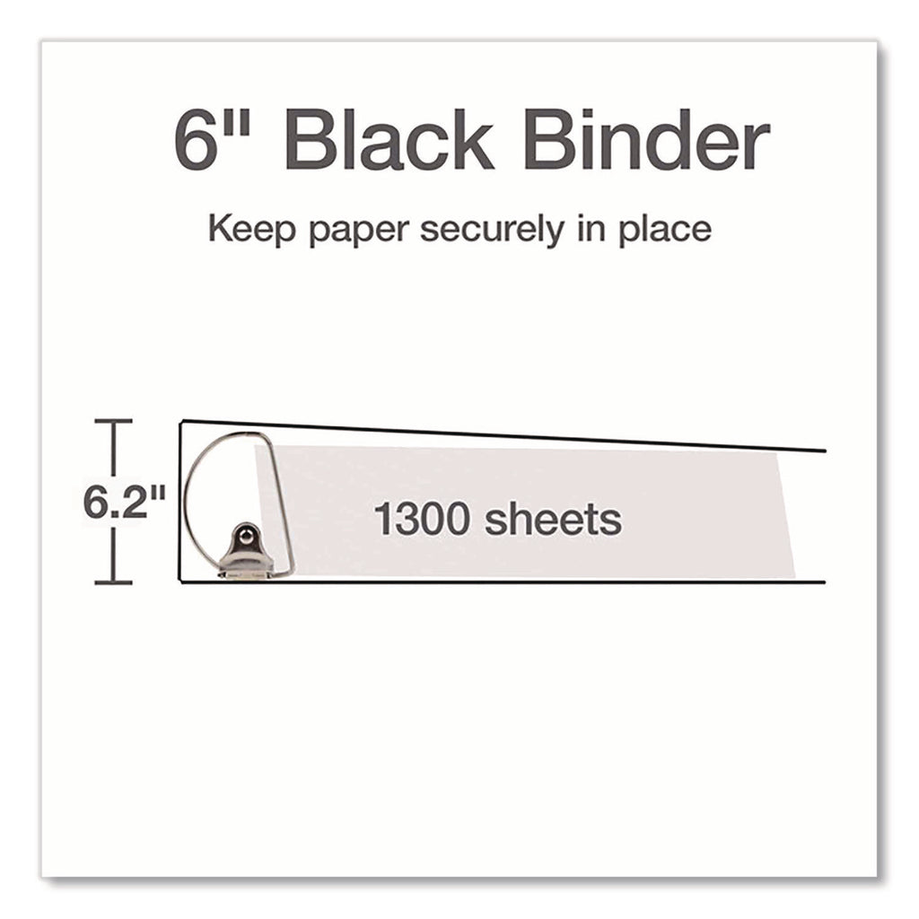 XtraLife ClearVue Non-Stick Locking Slant-D Ring Binder, 3 Rings, 6" Capacity, 11 x 8.5, Black
