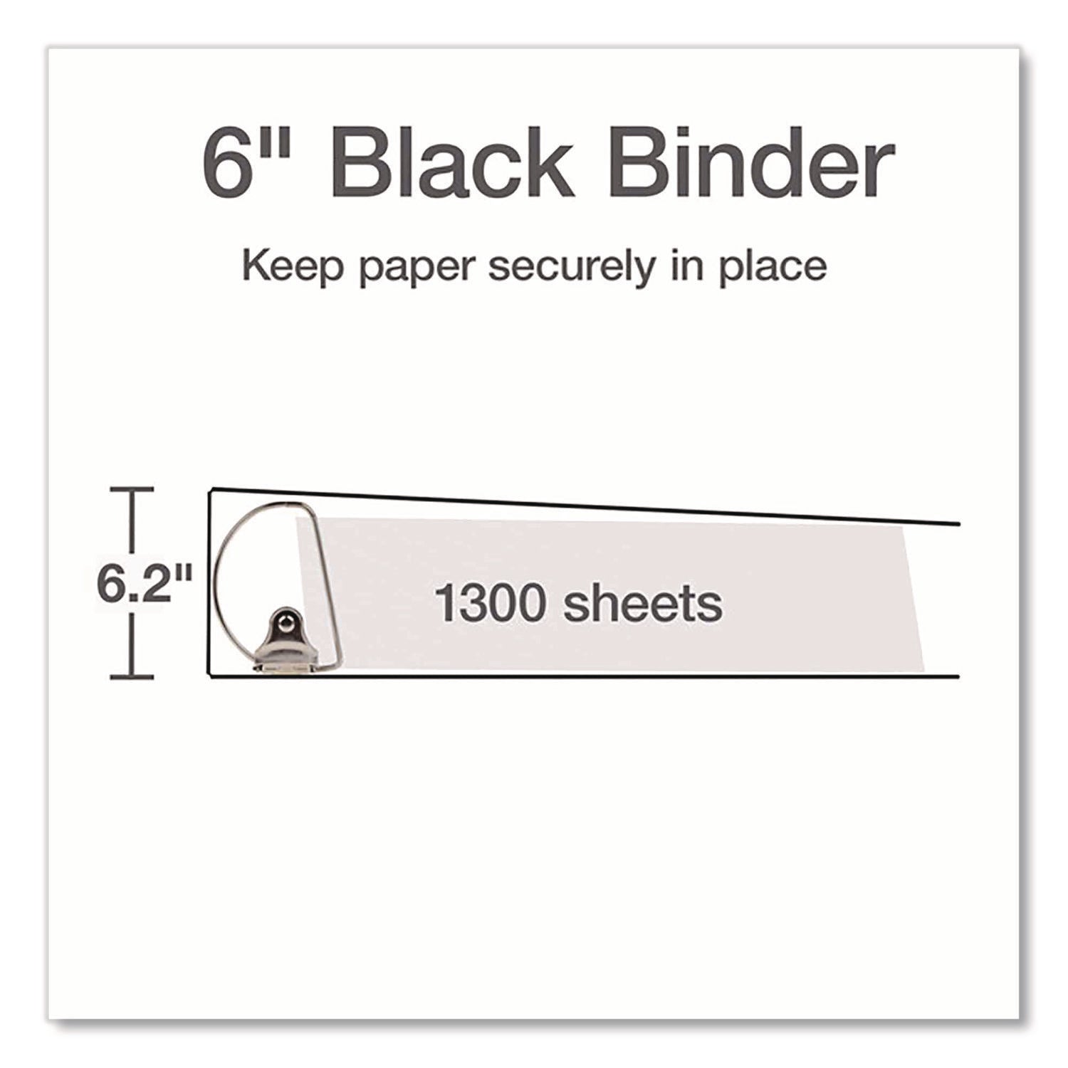 XtraLife ClearVue Non-Stick Locking Slant-D Ring Binder, 3 Rings, 6" Capacity, 11 x 8.5, Black