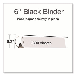 XtraLife ClearVue Non-Stick Locking Slant-D Ring Binder, 3 Rings, 6" Capacity, 11 x 8.5, Black