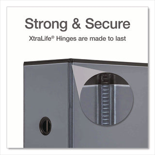 XtraLife ClearVue Non-Stick Locking Slant-D Ring Binder, 3 Rings, 6" Capacity, 11 x 8.5, Black