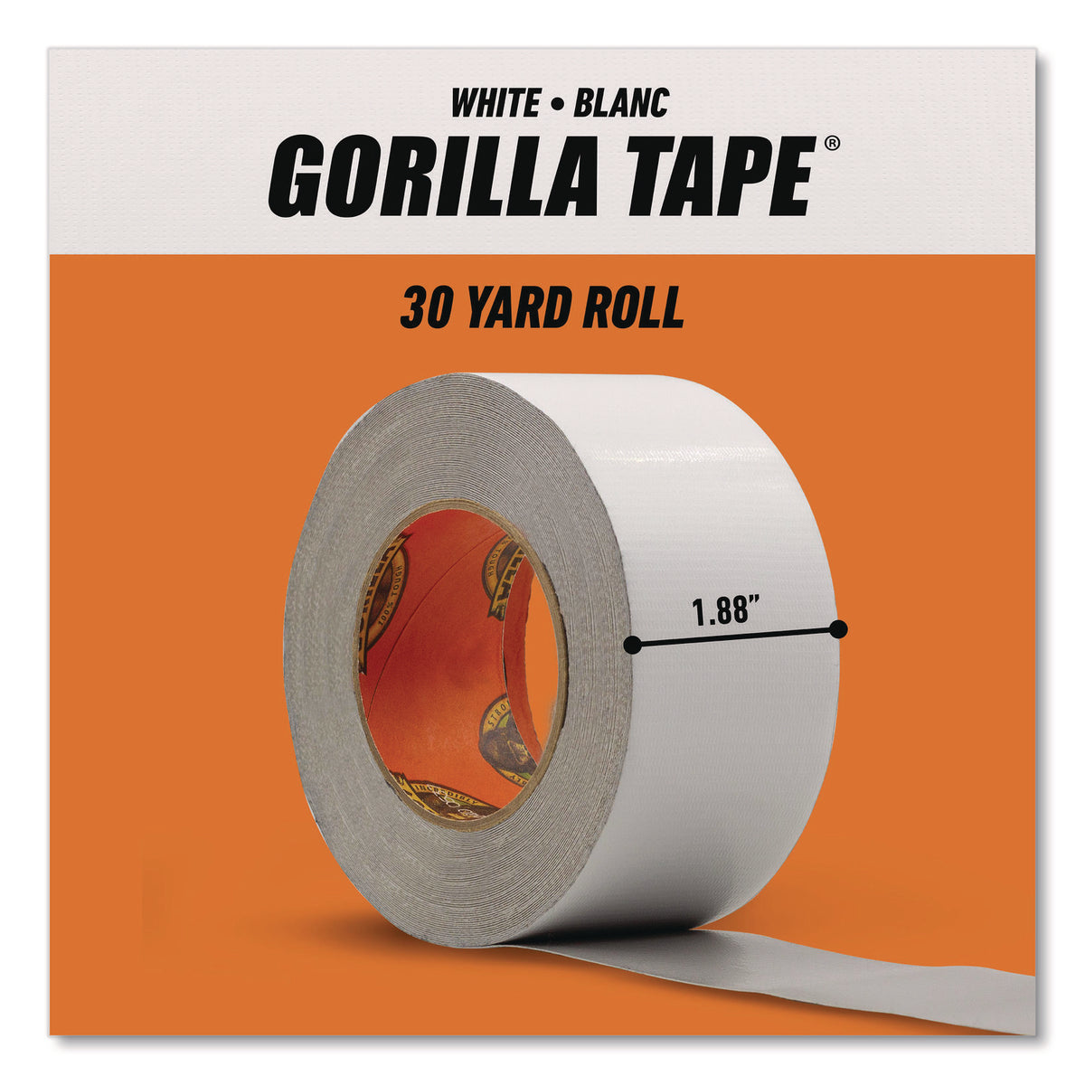 Gorilla Tape, 3" Core, 1.88" x 30 yds, White