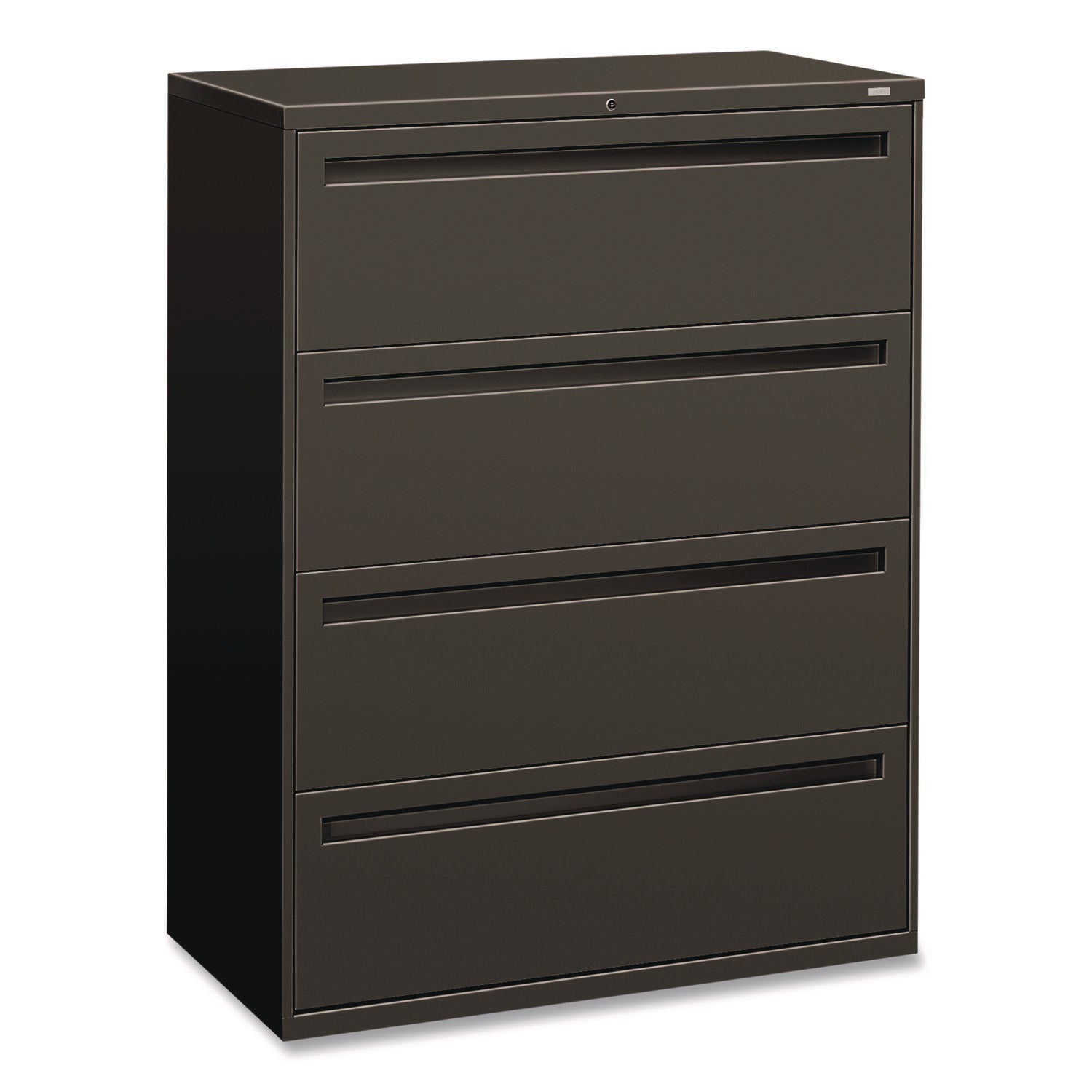 Brigade 700 Series Lateral File, 4 Legal/Letter-Size File Drawers, Charcoal, 42" x 18" x 52.5