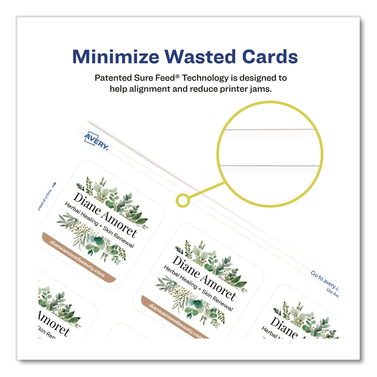 Avery Clean Edge Square Cards, Rounded Corners, 2.5" x 2.5" (35702) - 110 Brightness - 8 1/2" x 11" - 93 lb Basis Weight - 254 g/m2 Grammage - Matte - 180 / Pack - Printable, Rounded Corner, Die-cut, Smooth Edge, Print-to-the-edge, Perforat
