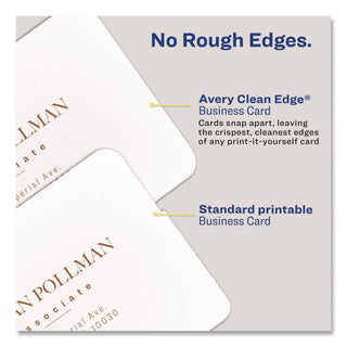 Avery Clean Edge Square Cards, Rounded Corners, 2.5" x 2.5" (35702) - 110 Brightness - 8 1/2" x 11" - 93 lb Basis Weight - 254 g/m2 Grammage - Matte - 180 / Pack - Printable, Rounded Corner, Die-cut, Smooth Edge, Print-to-the-edge, Perforat