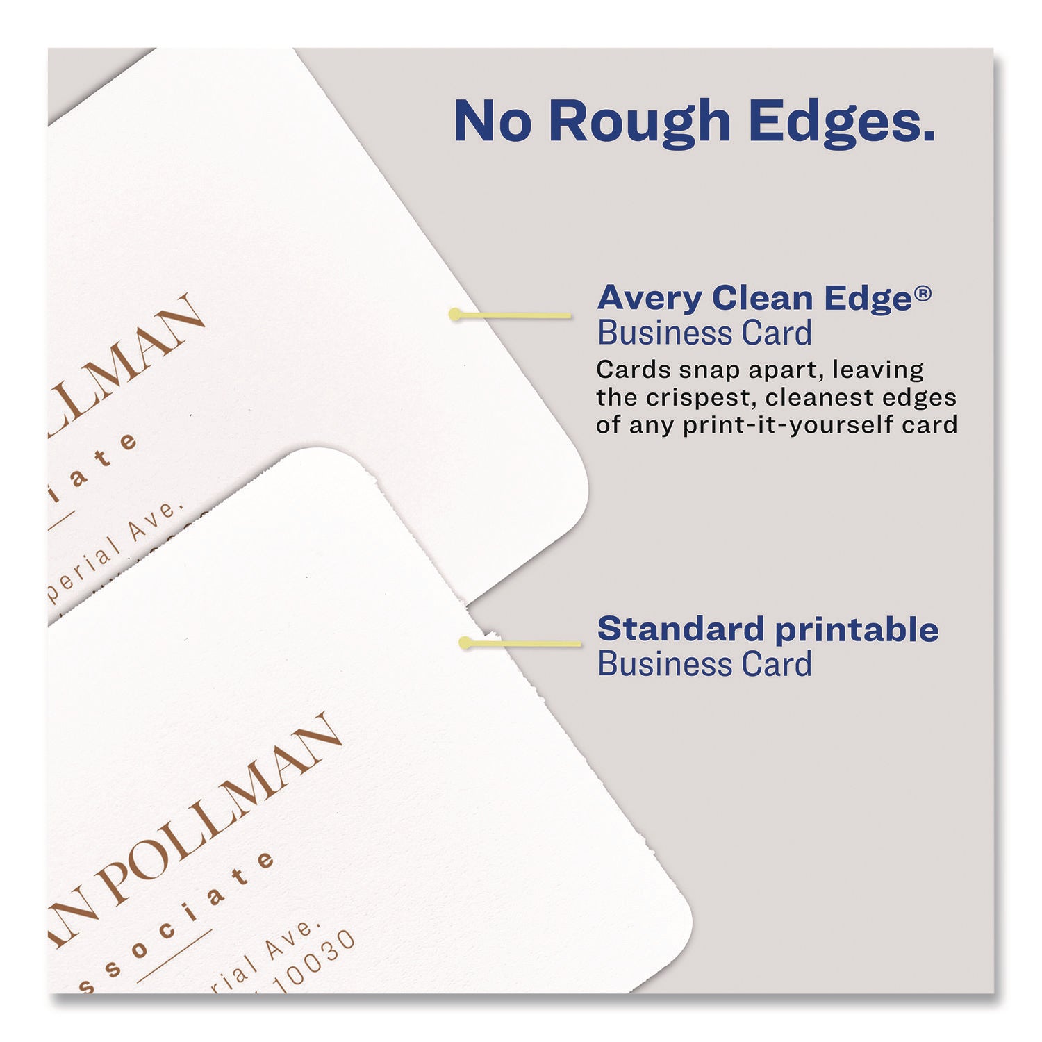 Avery Clean Edge Square Cards, Rounded Corners, 2.5" x 2.5" (35702) - 110 Brightness - 8 1/2" x 11" - 93 lb Basis Weight - 254 g/m2 Grammage - Matte - 180 / Pack - Printable, Rounded Corner, Die-cut, Smooth Edge, Print-to-the-edge, Perforat