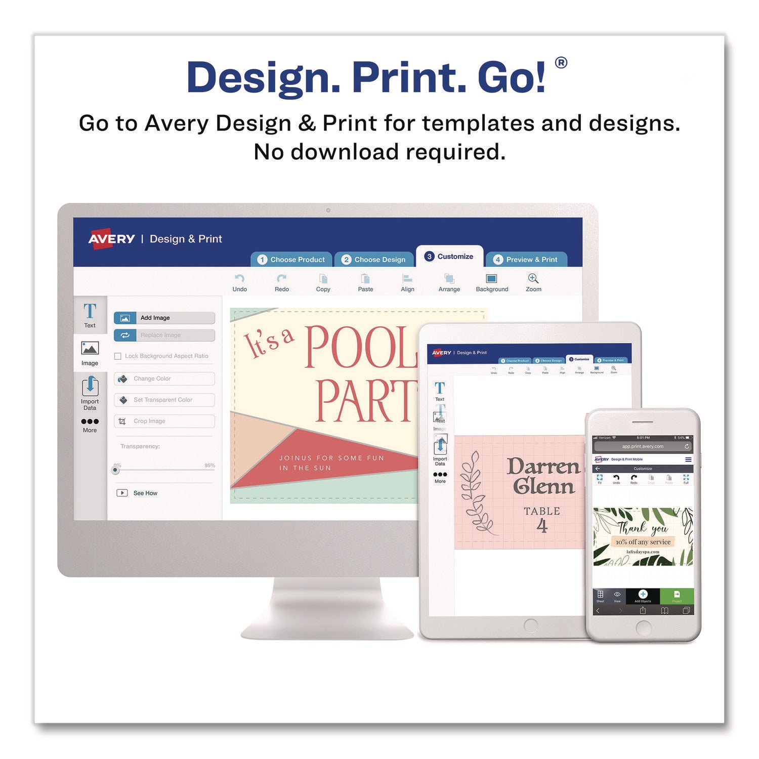Avery Clean Edge Square Cards, Rounded Corners, 2.5" x 2.5" (35702) - 110 Brightness - 8 1/2" x 11" - 93 lb Basis Weight - 254 g/m2 Grammage - Matte - 180 / Pack - Printable, Rounded Corner, Die-cut, Smooth Edge, Print-to-the-edge, Perforat