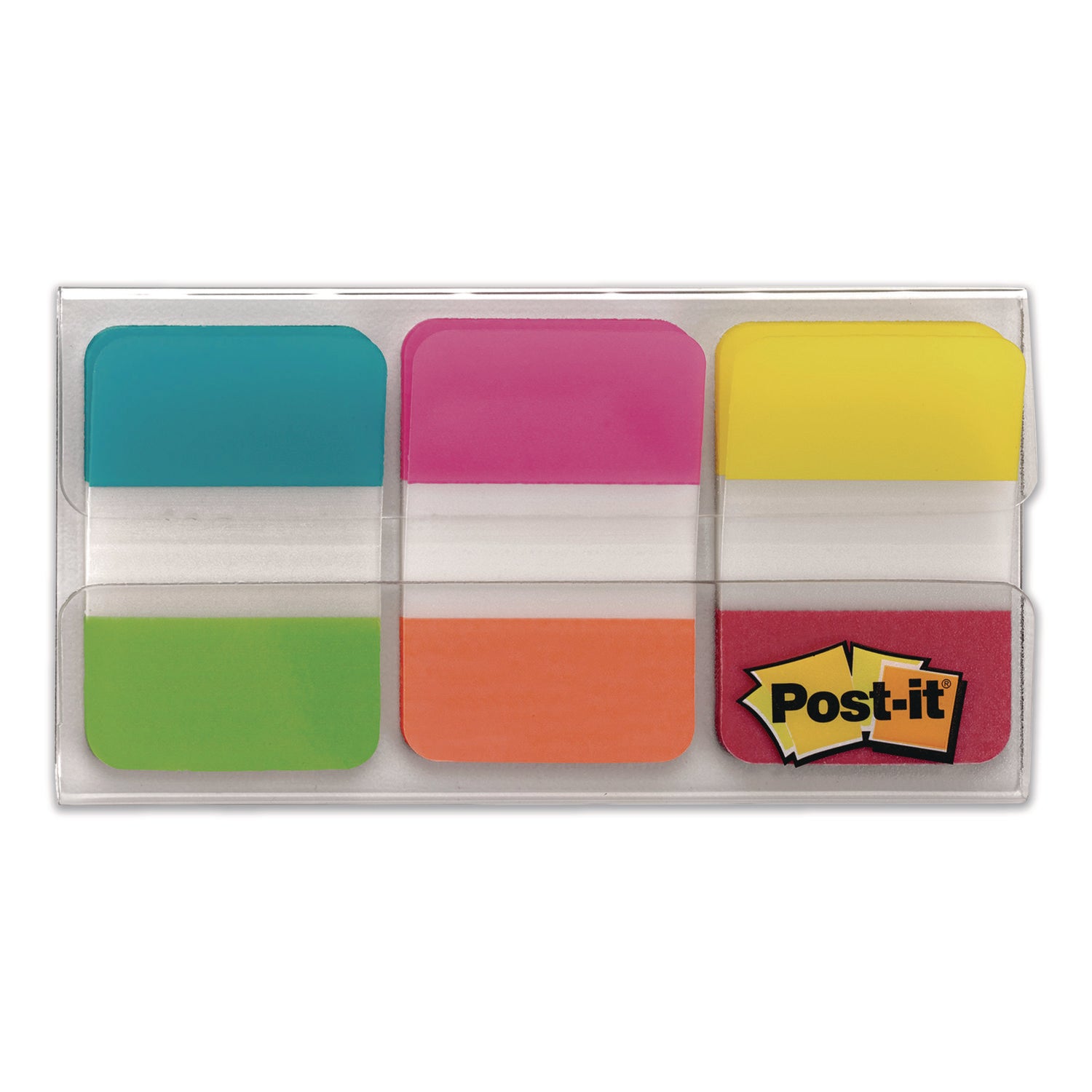 Post-it Alternating Tabs - 36 Tab(s) - 1" Tab Height x 1.50" Tab Width - Self-adhesive - Green Poly, Orange, Red, Yellow, Pink, Blue Tab(s) - 36 / Pack