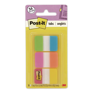Post-it Alternating Tabs - 36 Tab(s) - 1" Tab Height x 1.50" Tab Width - Self-adhesive - Green Poly, Orange, Red, Yellow, Pink, Blue Tab(s) - 36 / Pack