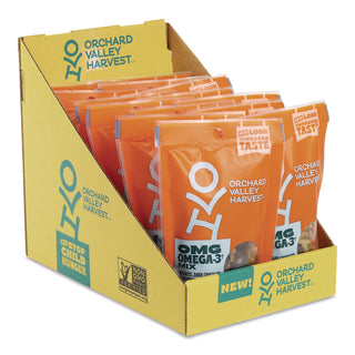 Orchard Valley Harvest OMG Omega-3 Mix - Gluten-free, No Artificial Color, No Artificial Flavor, Preservative-free, Resealable Bag - Crunch, Walnut, Dried Cranberries, Pistachio, Almond - 1 Serving Bag - 2 oz - 14 / Carton