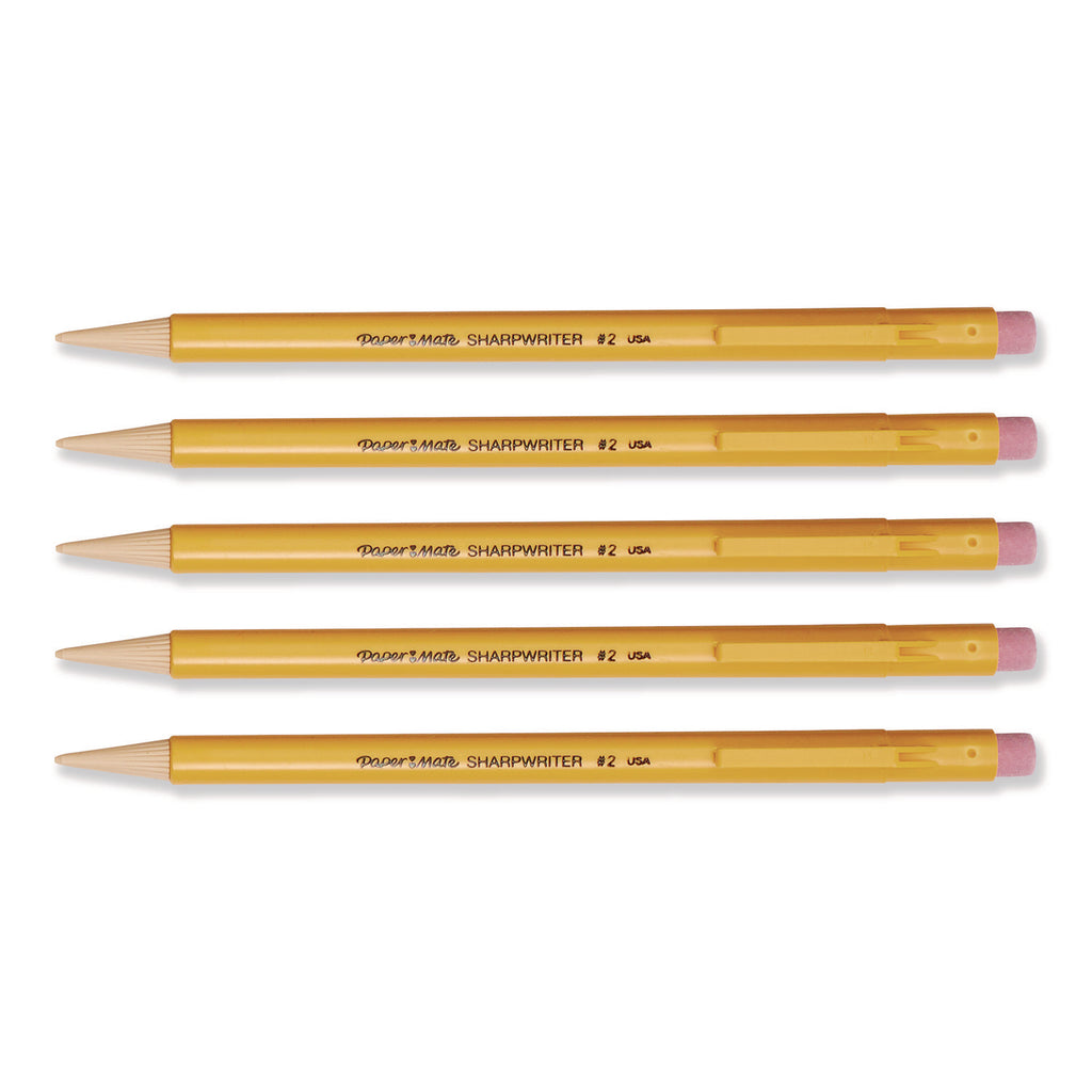 Paper Mate Sharp Writer Mechanical Pencils - Yellow Barrel - 5 / Pack