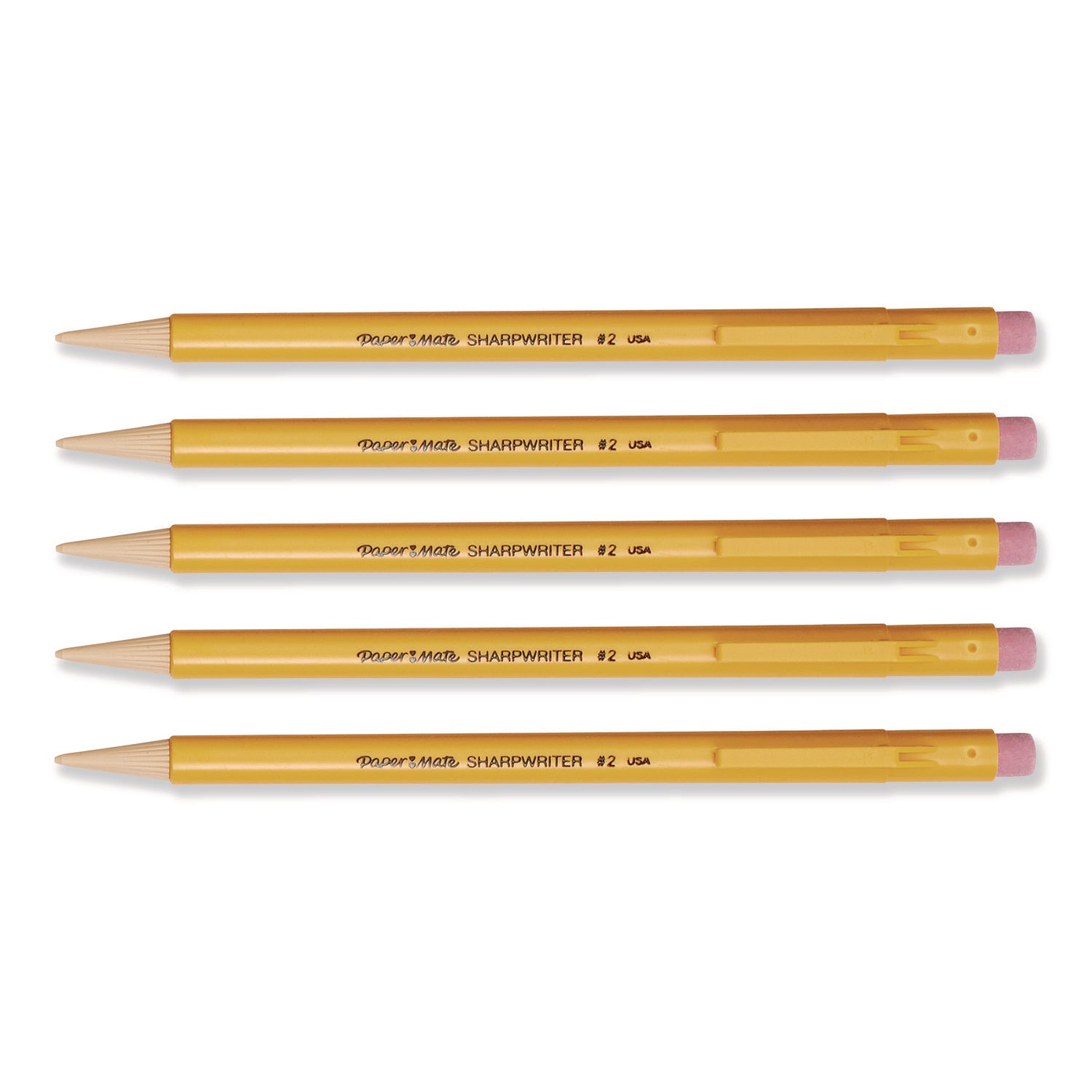 Paper Mate Sharp Writer Mechanical Pencils - Yellow Barrel - 5 / Pack