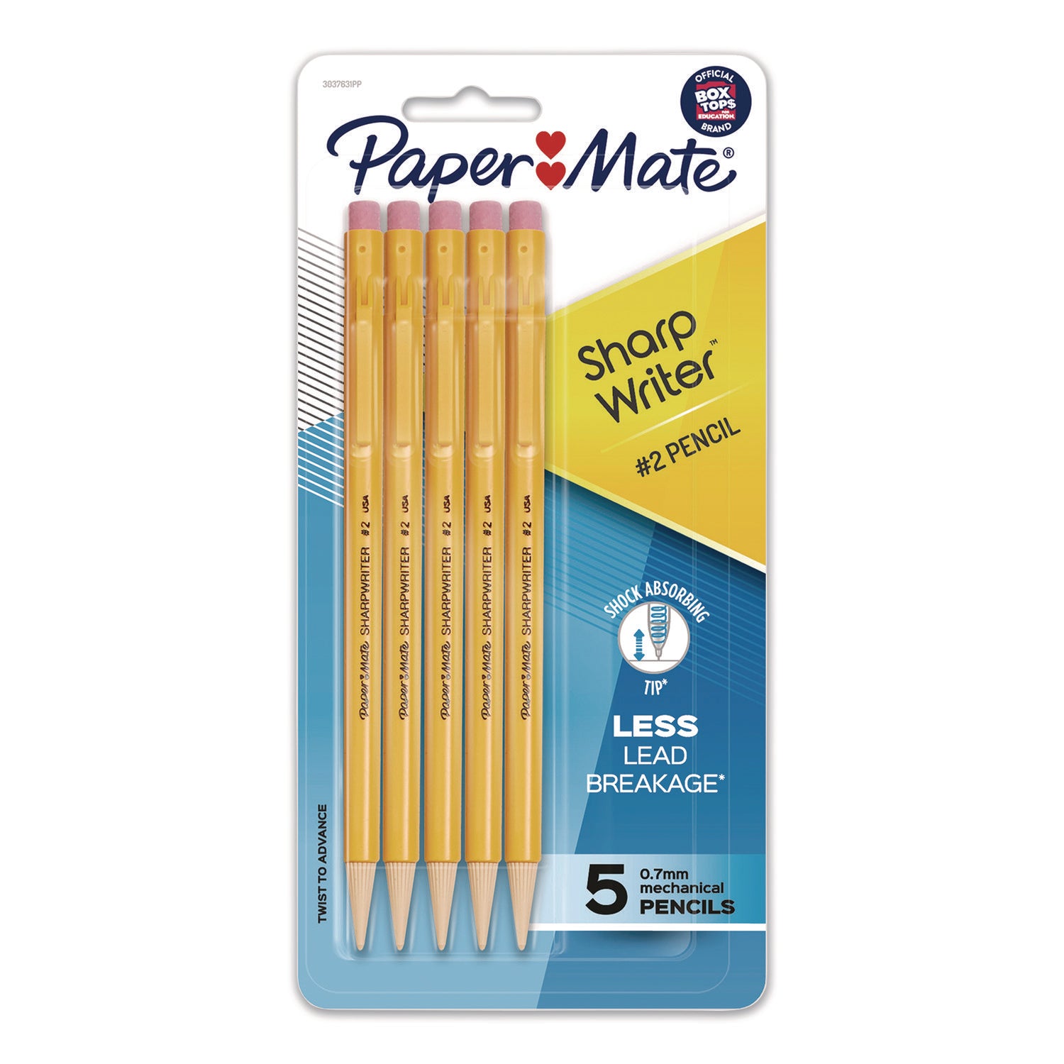 Paper Mate Sharp Writer Mechanical Pencils - Yellow Barrel - 5 / Pack