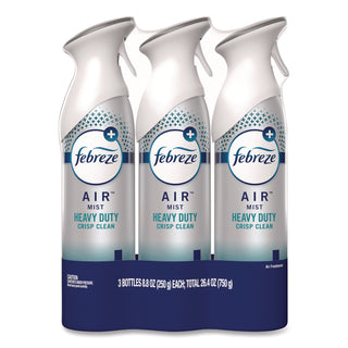 Febreze Air Freshener Spray - Spray - 8.8 fl oz (0.3 quart) - Crisp Clean - 3 / Pack - Odor Neutralizer, VOC-free, Heavy Duty