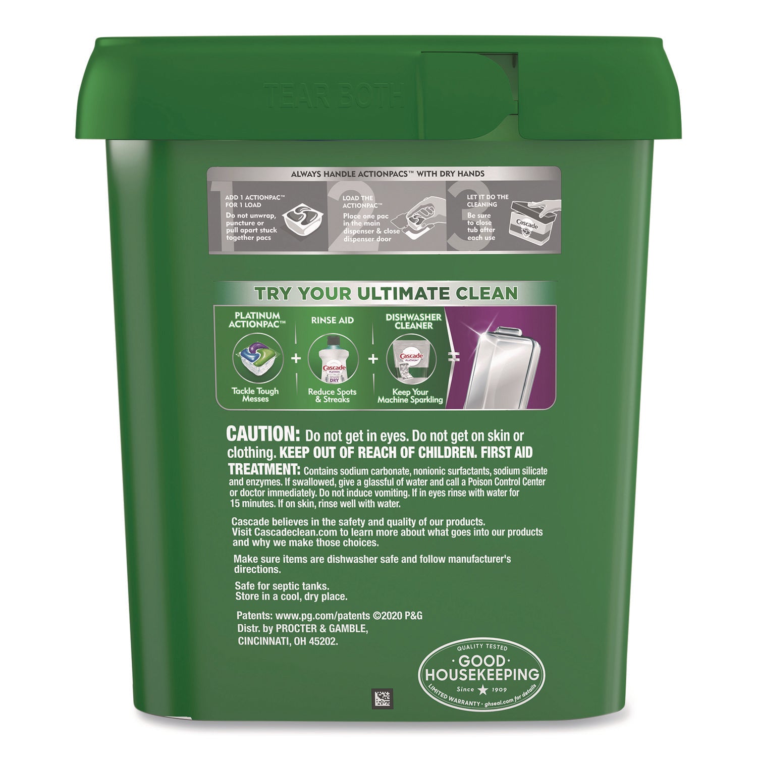 ActionPacs, Fresh Scent, 40.9 oz Tub, 78/Tub, 2 Tubs/Carton