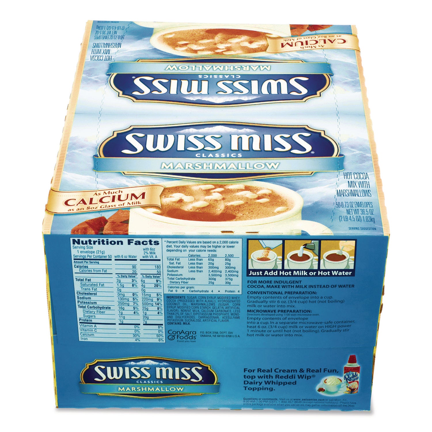 Swiss Miss Milk Chocolate Hot Cocoa Mix - Powder - 0.73 oz - 50 / Box