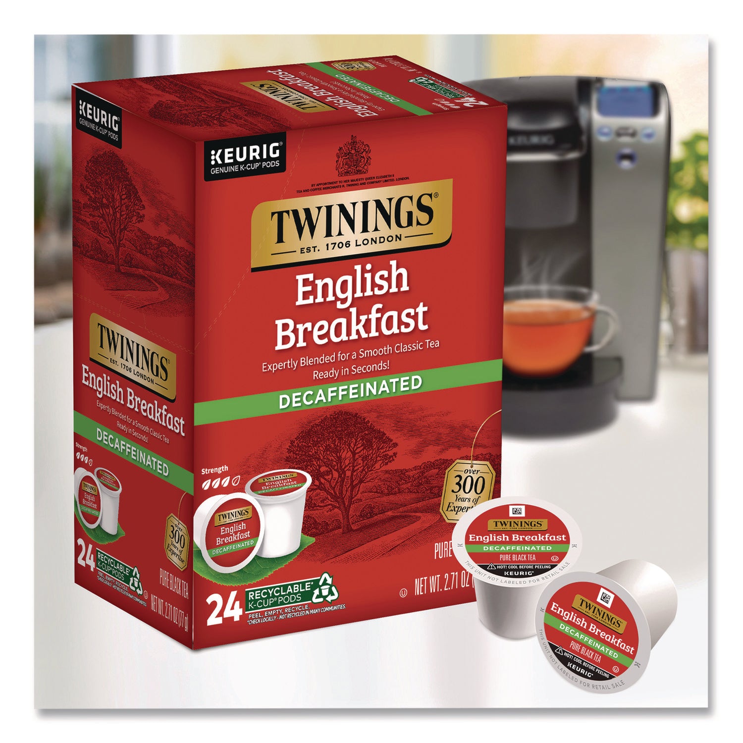 Twinings of London Decaf English Breakfast Black Tea K-Cup