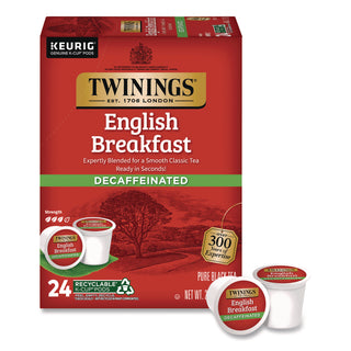 Twinings of London Decaf English Breakfast Black Tea K-Cup