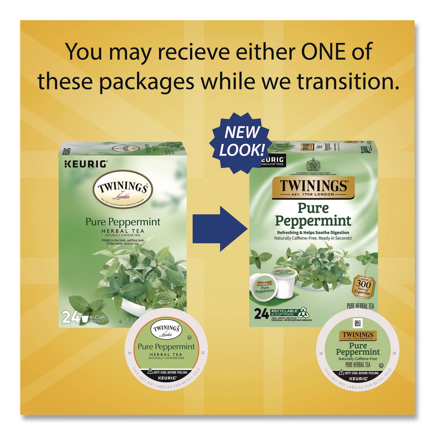 Twinings of London Pure Peppermint Herbal Tea K-Cup