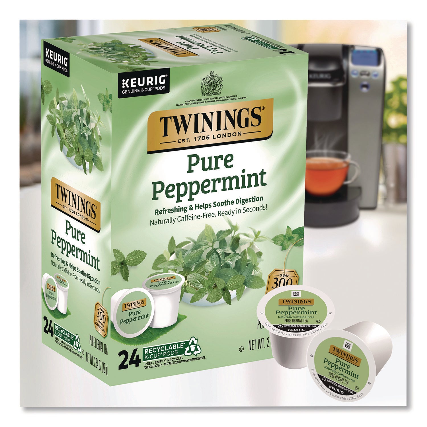 Twinings of London Pure Peppermint Herbal Tea K-Cup