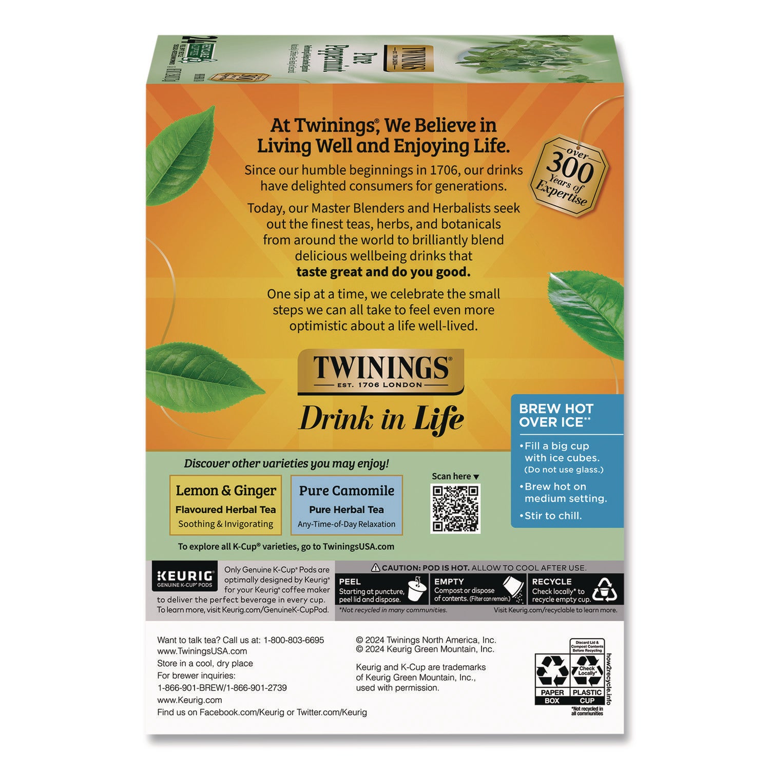 Twinings of London Pure Peppermint Herbal Tea K-Cup
