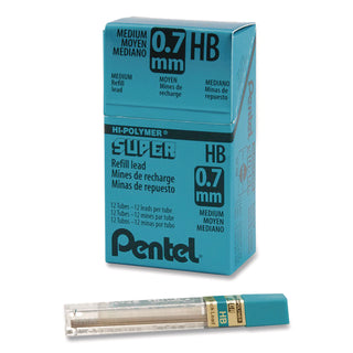 Pentel Super Hi-Polymer Leads - 0.7 mmMedium Point - HB - Black - 144 / Box