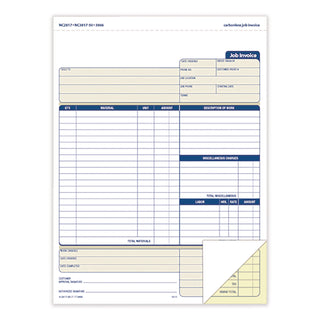 Adams Contractor Forms - 100 Sheet(s) - 2 PartCarbonless Copy - 8.50" x 11.43" Form Size - White - 1 Each