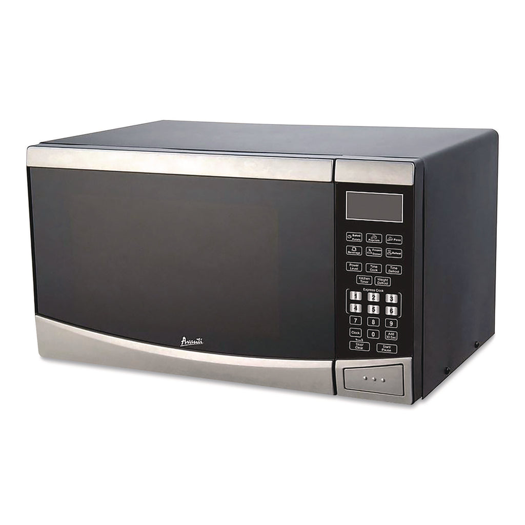 Avanti Model MT09V3S - 0.9 cubic foot Touch Microwave - Single - 19" Width - 0.9 ft Capacity - Microwave - 10 Power Levels - 900 W Microwave Power - 120 V AC - Countertop - Stainless Steel